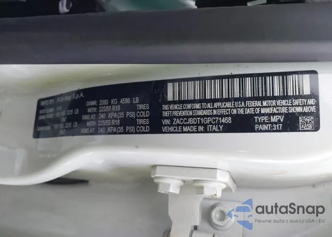 2016 Jeep Renegade Limited z USA, uszkodzony, nr VIN ZACCJBDT1GPC71468